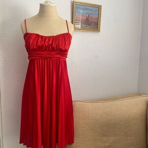 Elegant Red Spaghetti Strap Dress